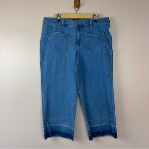NWOT Susan Graver Wide Leg Crop Jeans 16